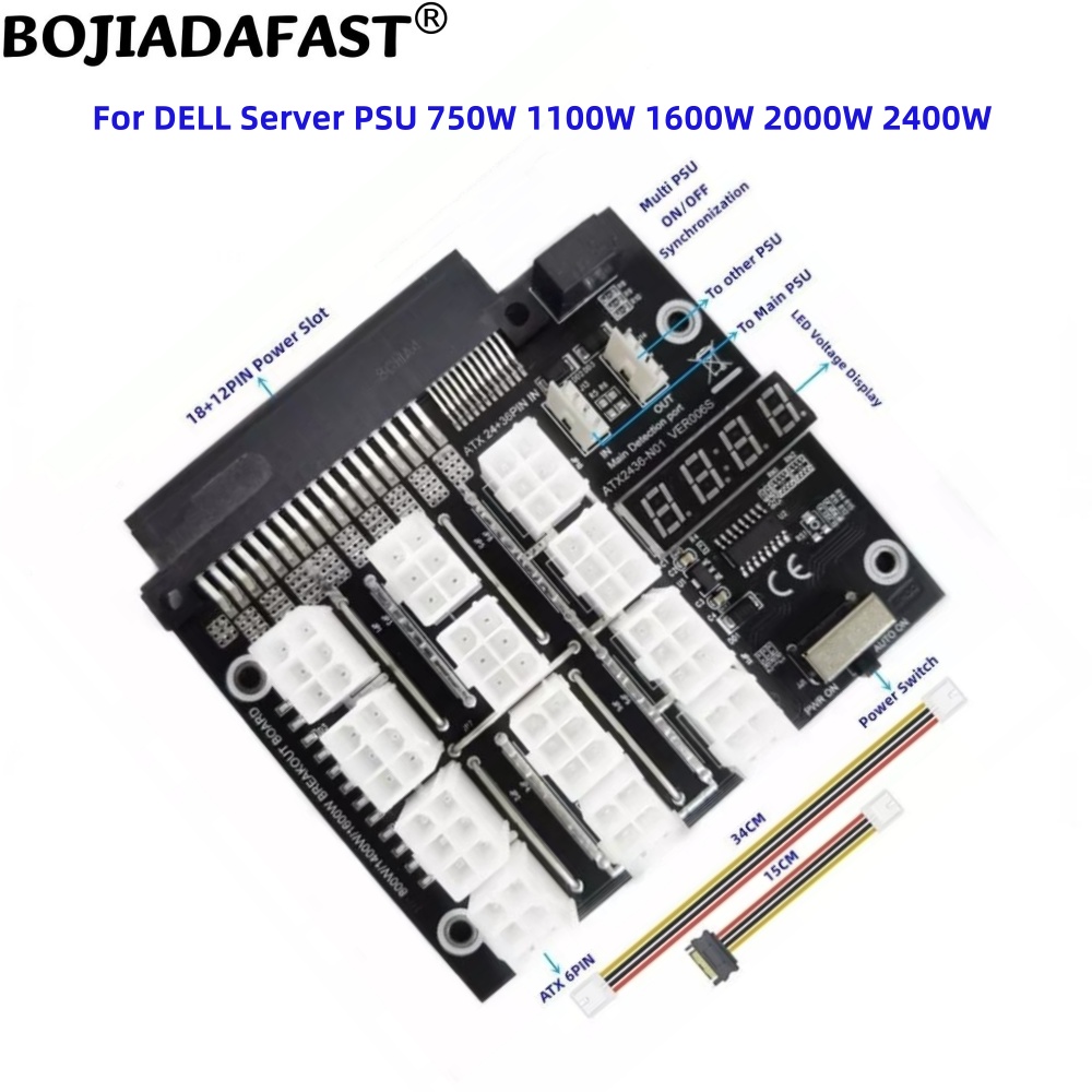 2400W Server Psu Breakout Board - 12 Ports PCIE 6Pin Connector Server