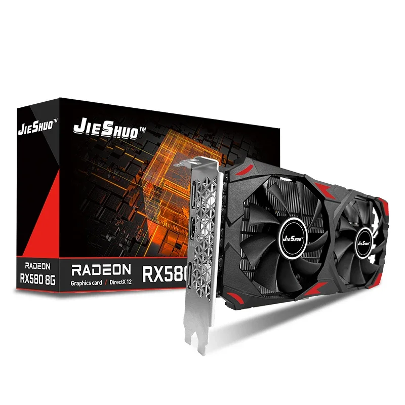 JIESHUO Graphics Cards AMD RX  - Rx 580 8Gb 2048Sp Gpu ulasan dan harga