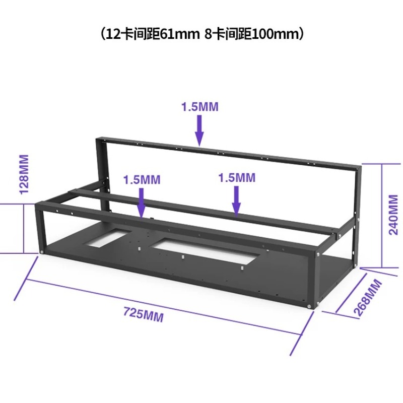 12 GPU Mining Rig Frame Open A - 12 Gpu Open Air Frame Case ulasan dan harga